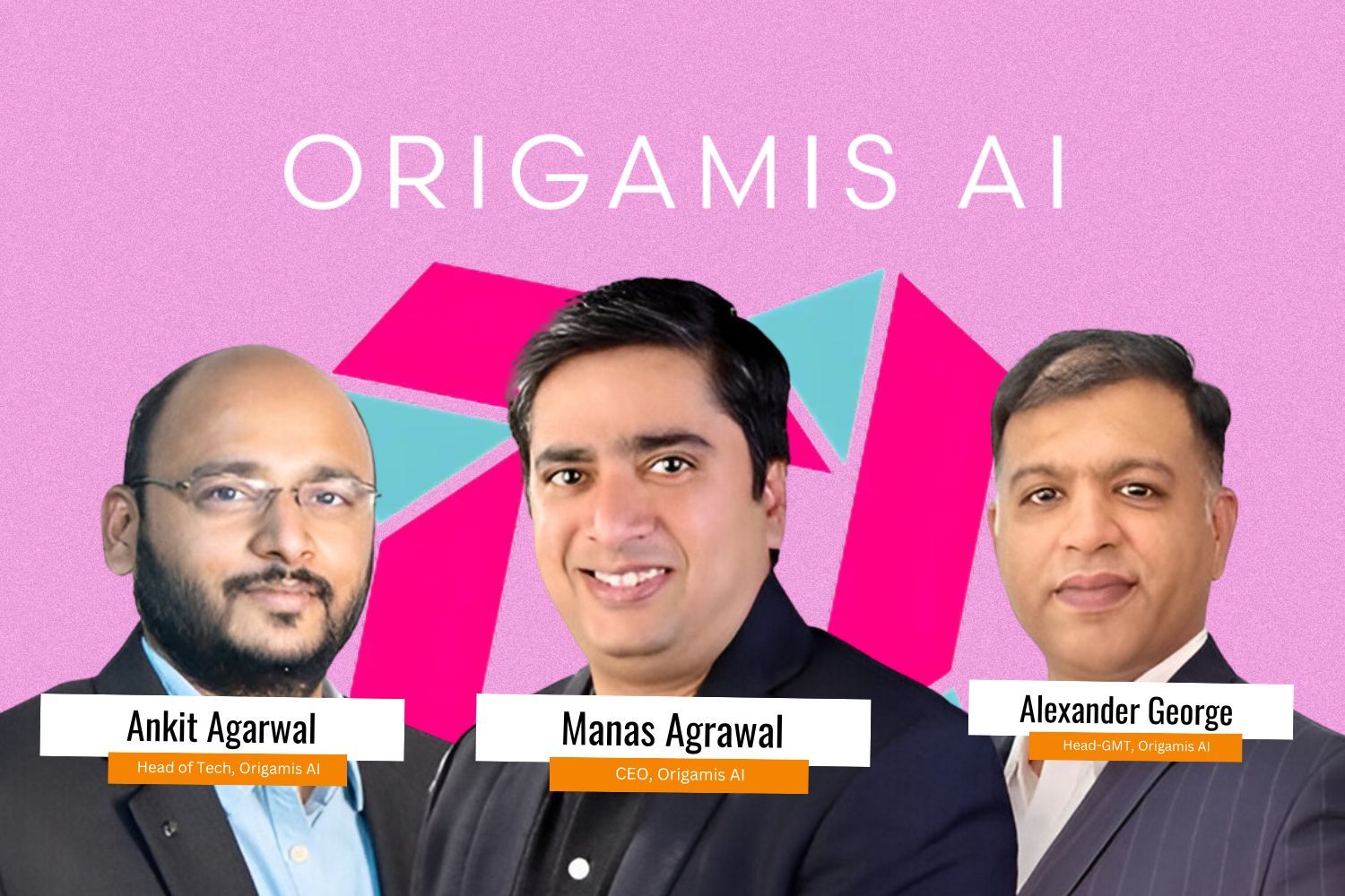 Origamis AI founding team: Ankit Agarwal, Manas Agrawal and Alexander George