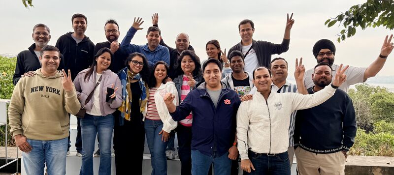 Trexo leadership colleagues gathered outdoors during their Vietnam offsite