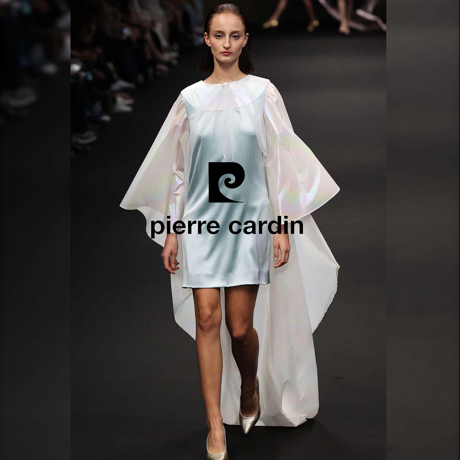A square fashion image featuring Mango Models talent in a Pierre Cardin project