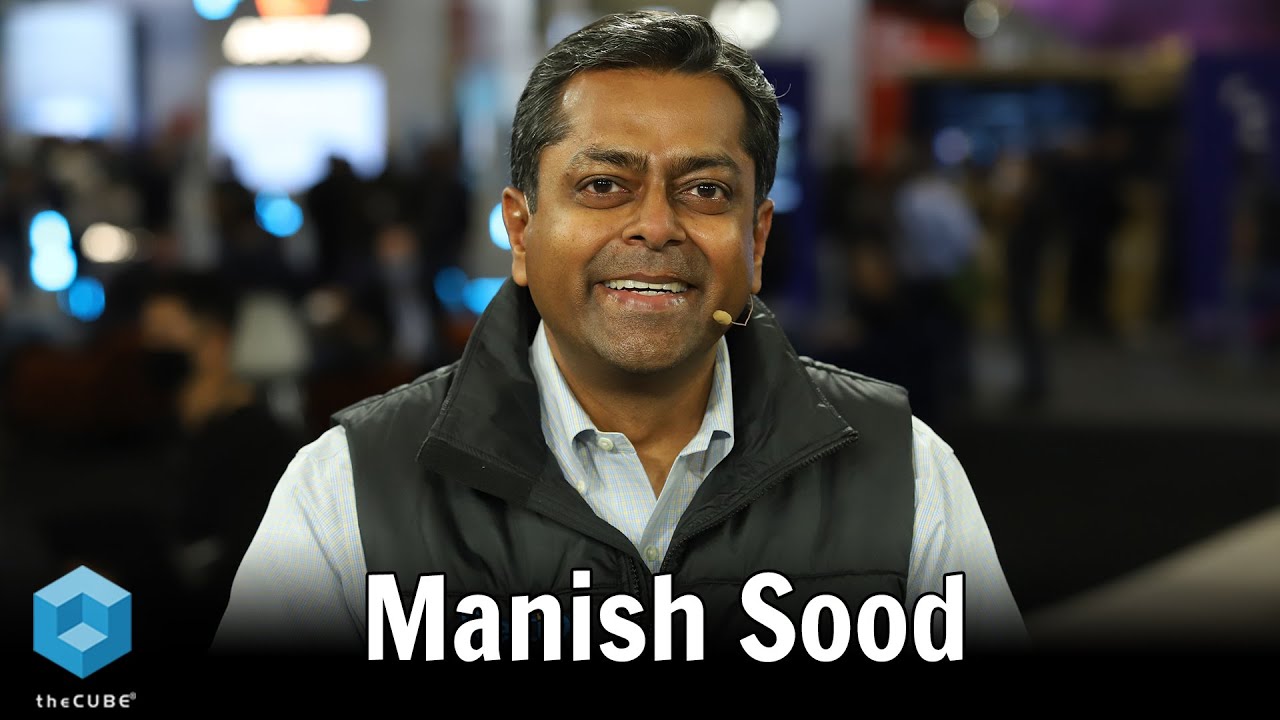 Manish Sood wearing a headset microphone during his theCUBE interview at AWS re:Invent 2021