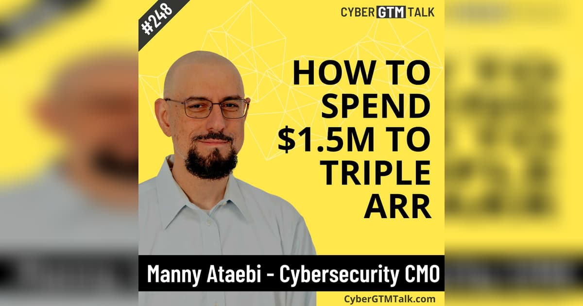 Podcast artwork featuring Manny Ataebi and a discussion of how to spend a 1.5 million dollar marketing budget