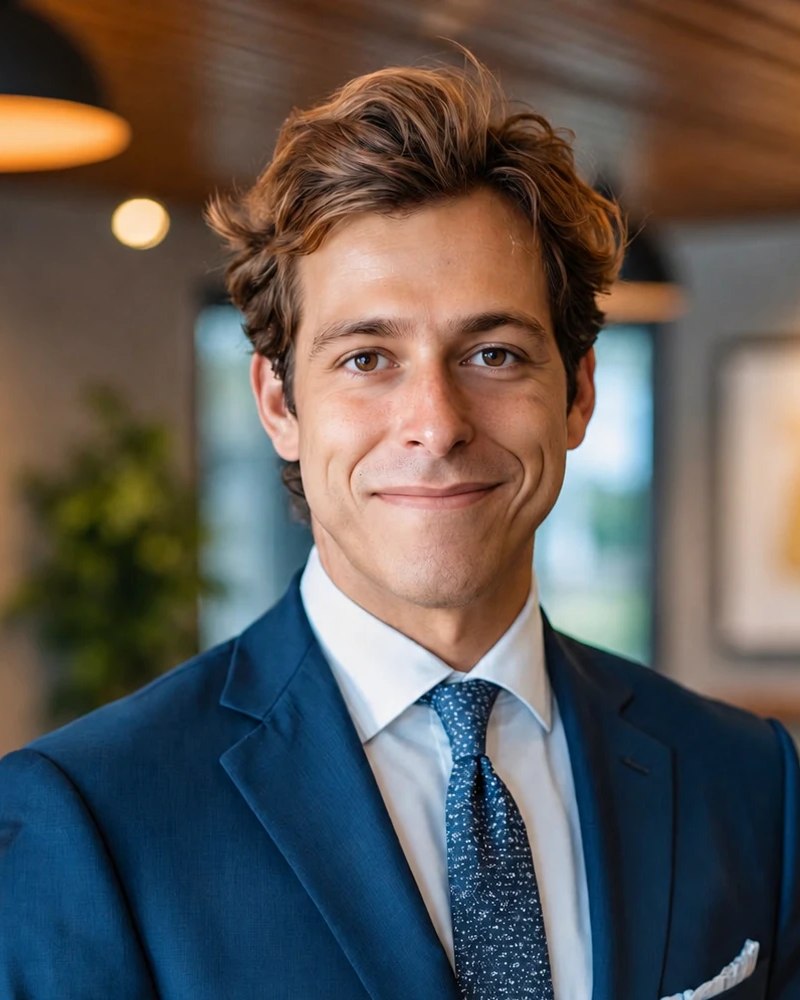 Manuel Moreno in a suit, in the photograph published by Grupo Santa Marta