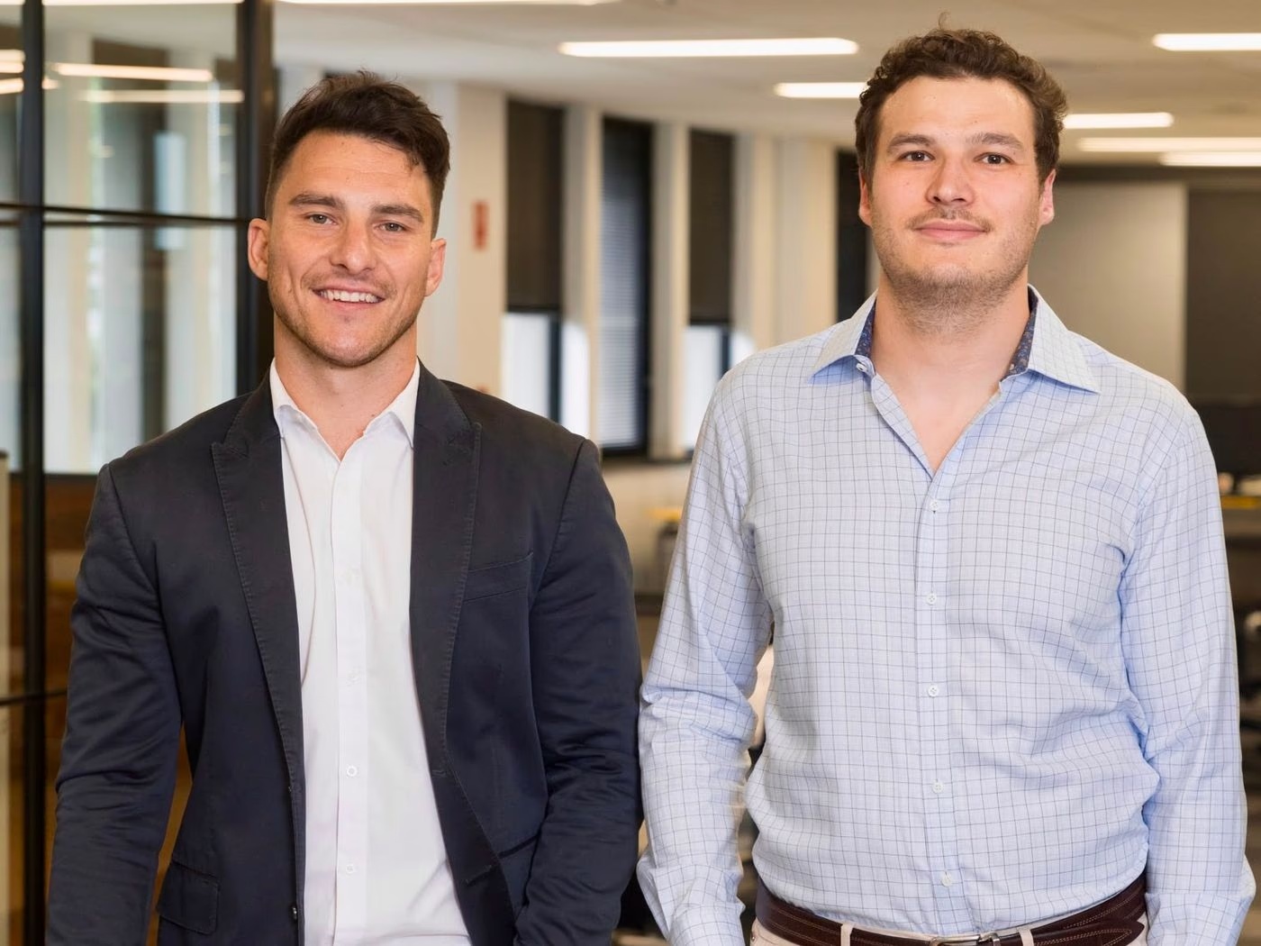 Christopher Sampson and Marcel Herz standing together in the Tiliter office