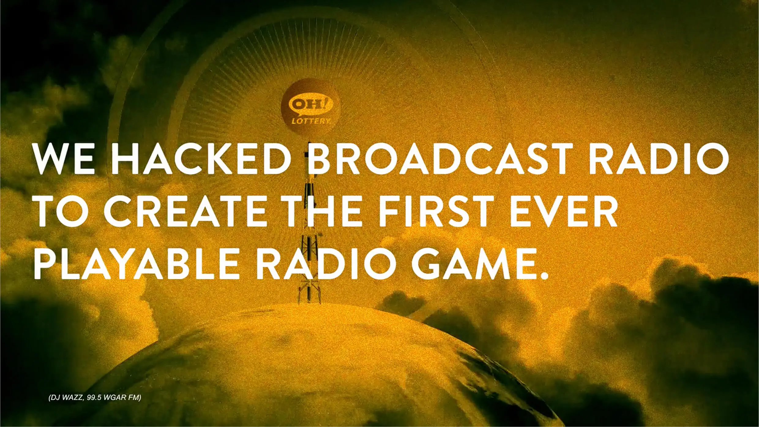 Poster for an Ohio Lottery campaign that turned broadcast radio into a playable game