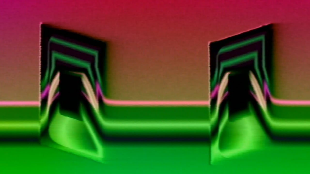 Green and magenta video geometry from the PELLYVISION recording featuring oonceoonce