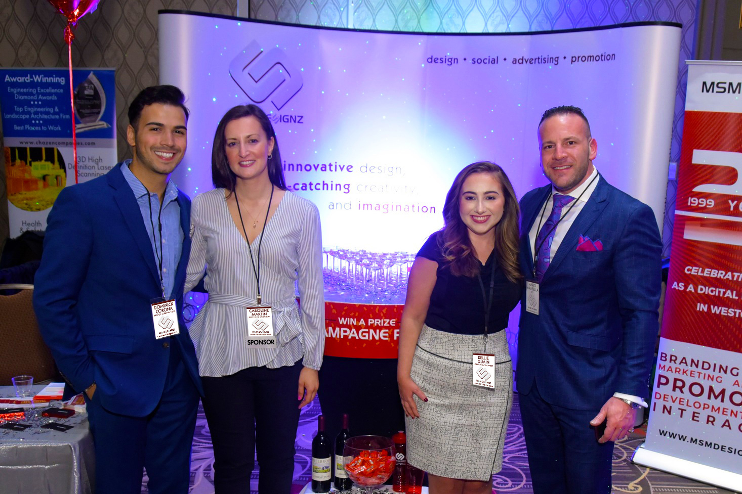 Dominick Corona, Caroline Martin, Kellie Quain and Mario Mirabella at the MSM DesignZ twentieth-anniversary expo booth