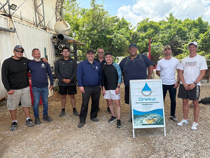 The visiting Innovobot co-founders and Oneka team at the Fort Pierce demonstration site