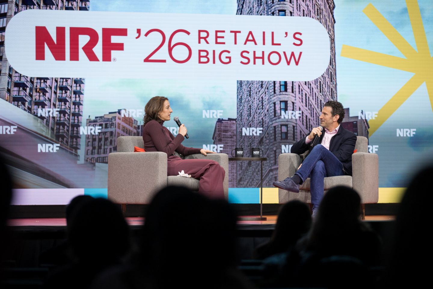 Sarah Nassauer interviews Mark Barrocas on stage at NRF 2026