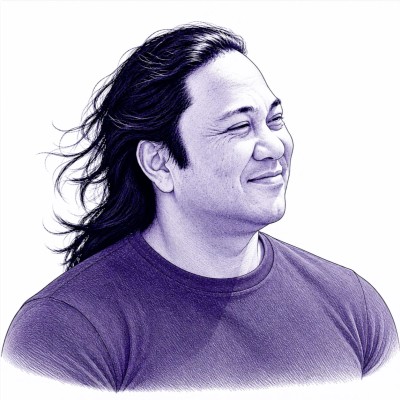 Mark Choudhari’s stylized LinkedIn portrait, facing to the right