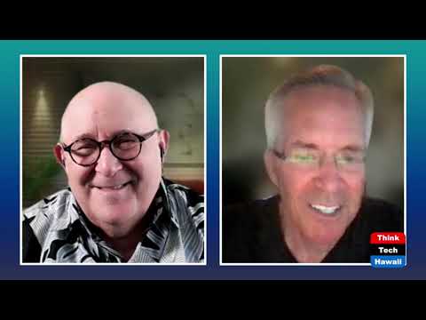 Jay Fidell, left, and Mark Cushing, right, smiling during their ThinkTech Hawaii interview