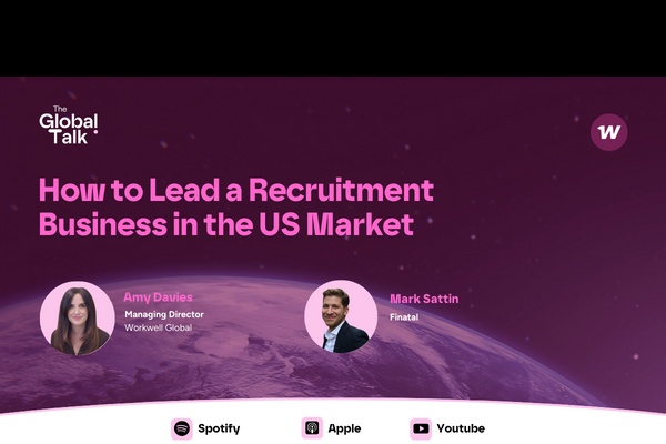 Interview artwork for Amy Davies’s conversation with Mark Sattin about leading a recruitment business in the US