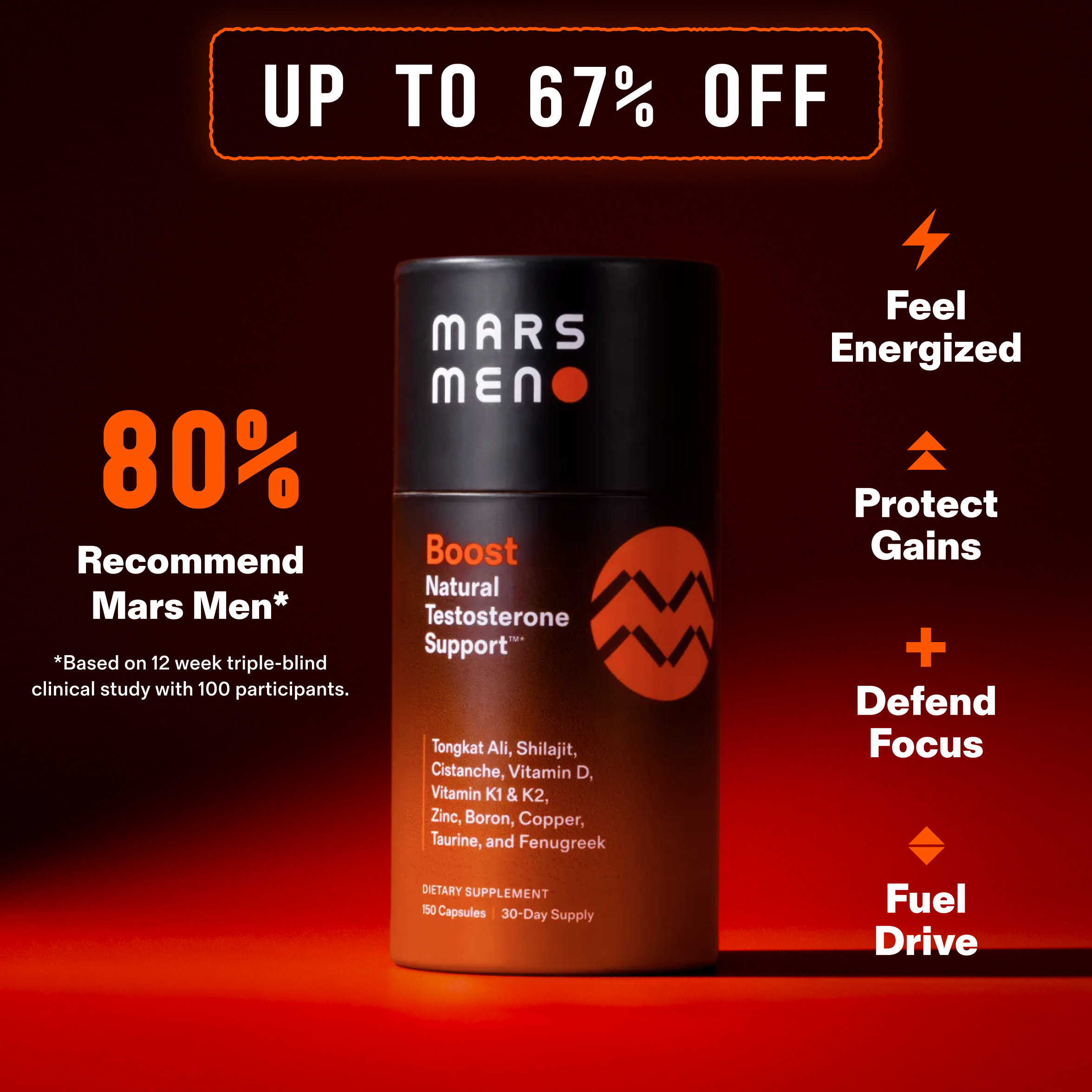 Mars Men Boost supplement packaging