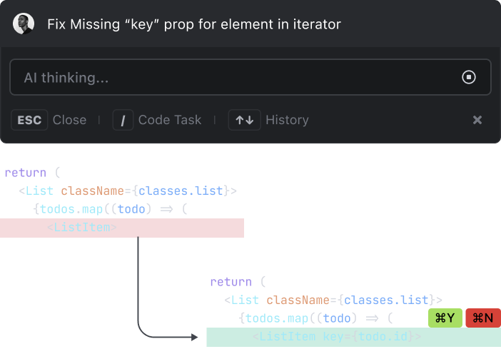 MarsCode bug-fix interface identifying an issue and suggesting a correction