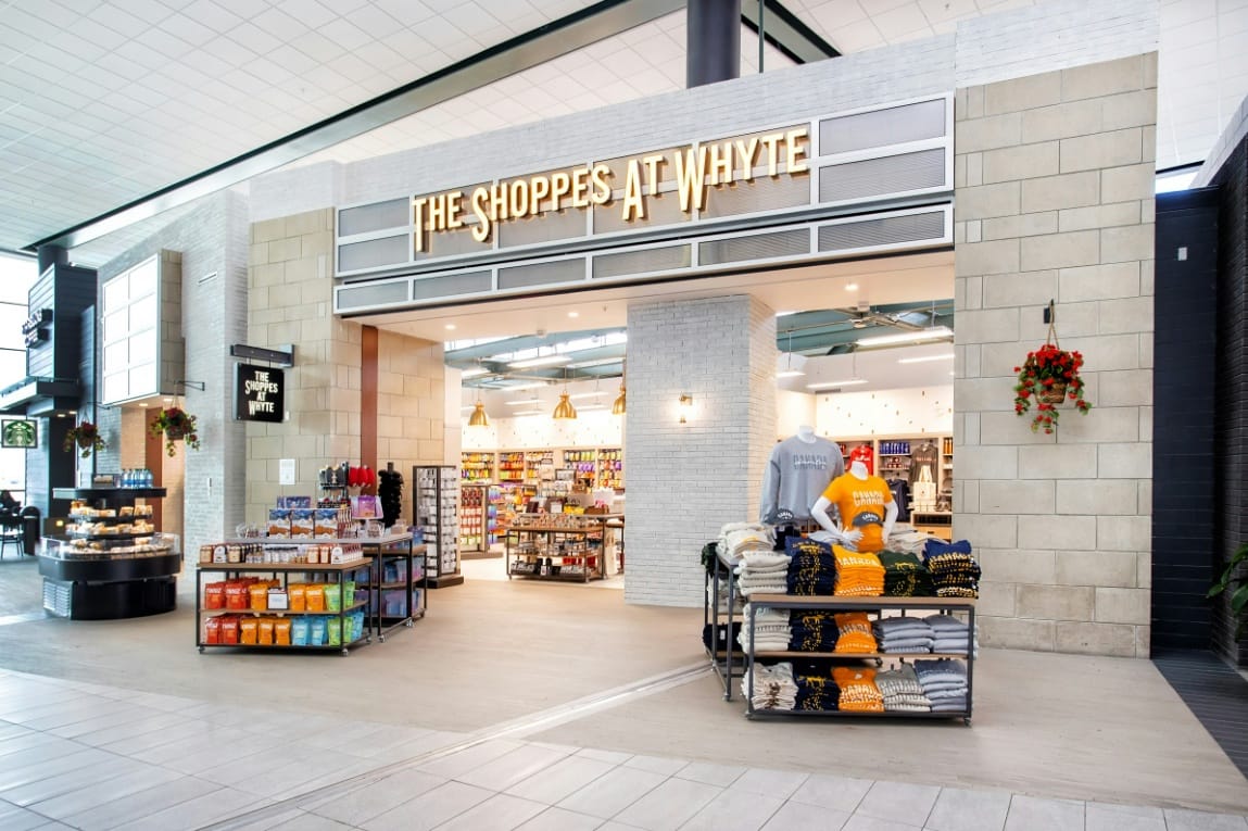 The Shoppes at Whyte storefront at Edmonton International Airport