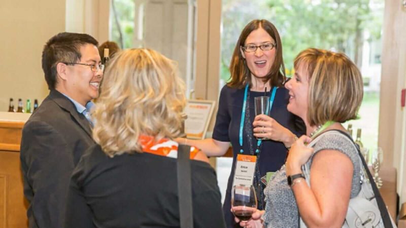 Attendees in conversation at the inaugural MarTech conference in Boston in 2014