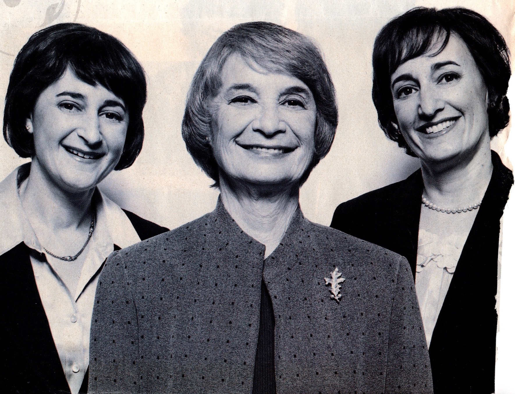 Luella Gross Goldberg with her two daughters in a family photograph
