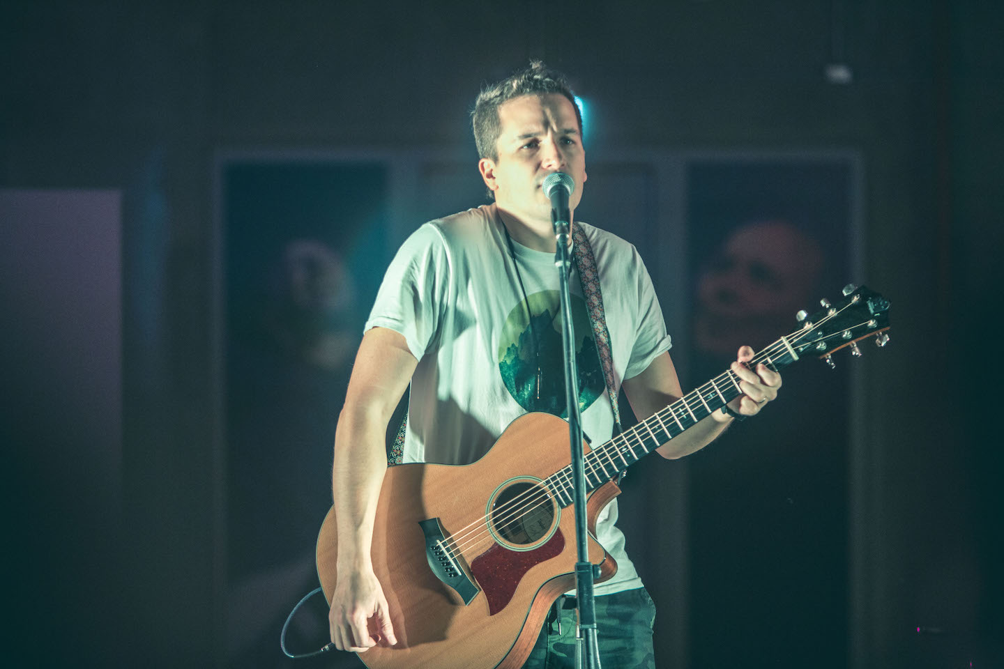 Damoosic performing on stage at Antel Arena