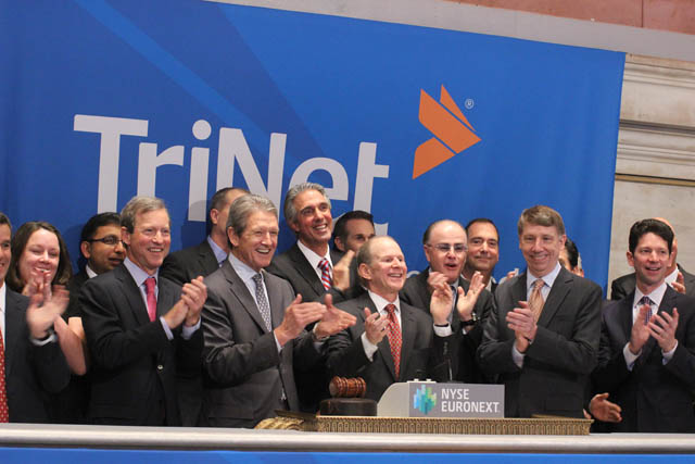 Martin Babinec with the TriNet team celebrating at the New York Stock Exchange