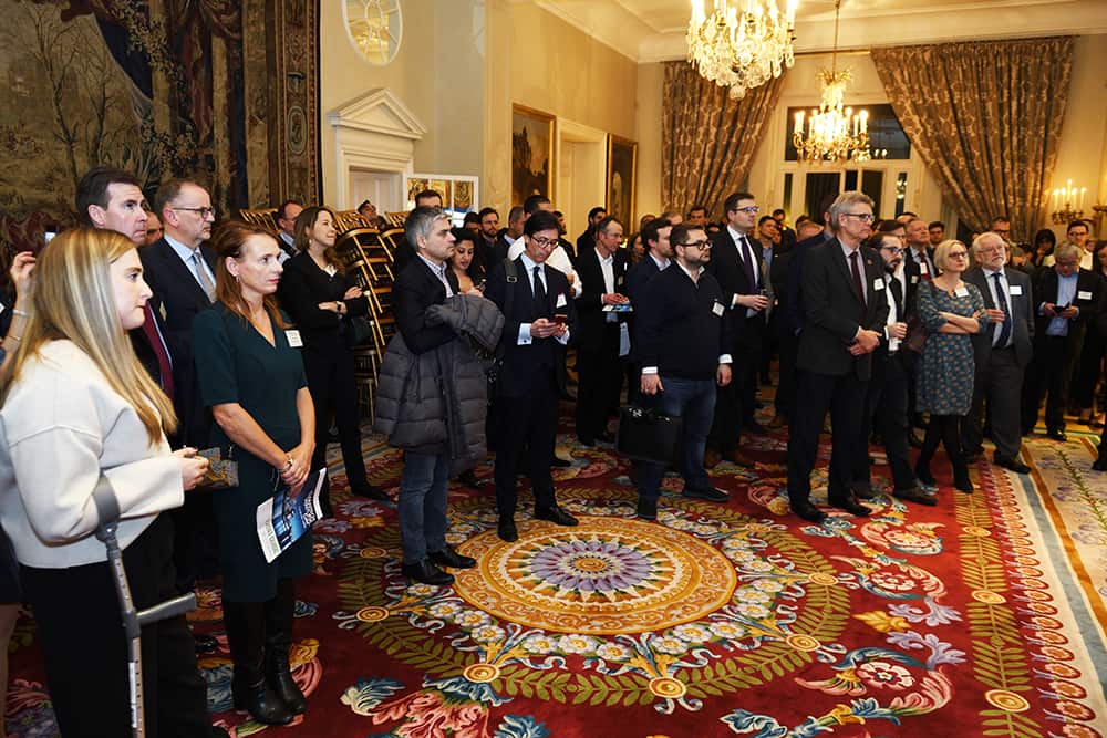 Investors and business guests gathered at the French Residence in London during Cleantech Venture Day in February 2020