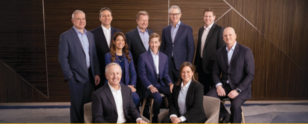 Marsh’s executive committee in a group photograph; Martin South stands third from the left in the back row.