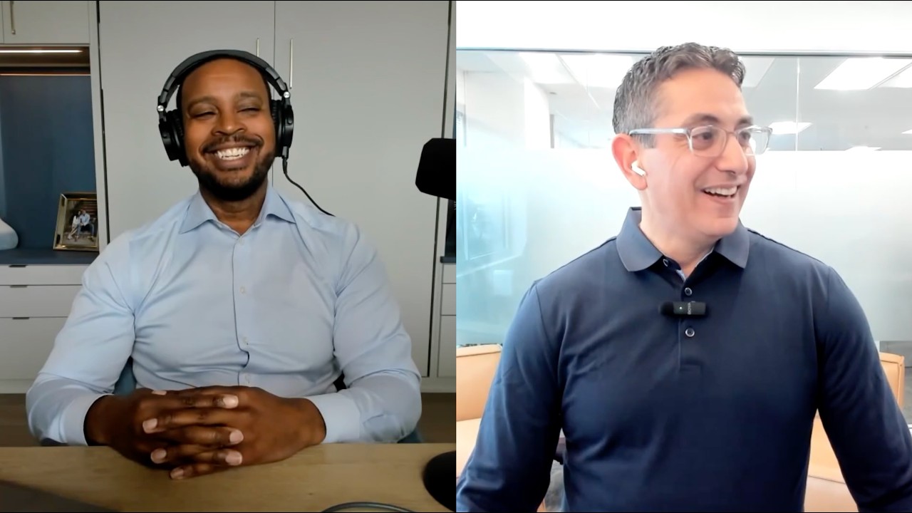 Omari Bouknight, left, and Marwan Berrada-Sounni, right, smiling during their video interview