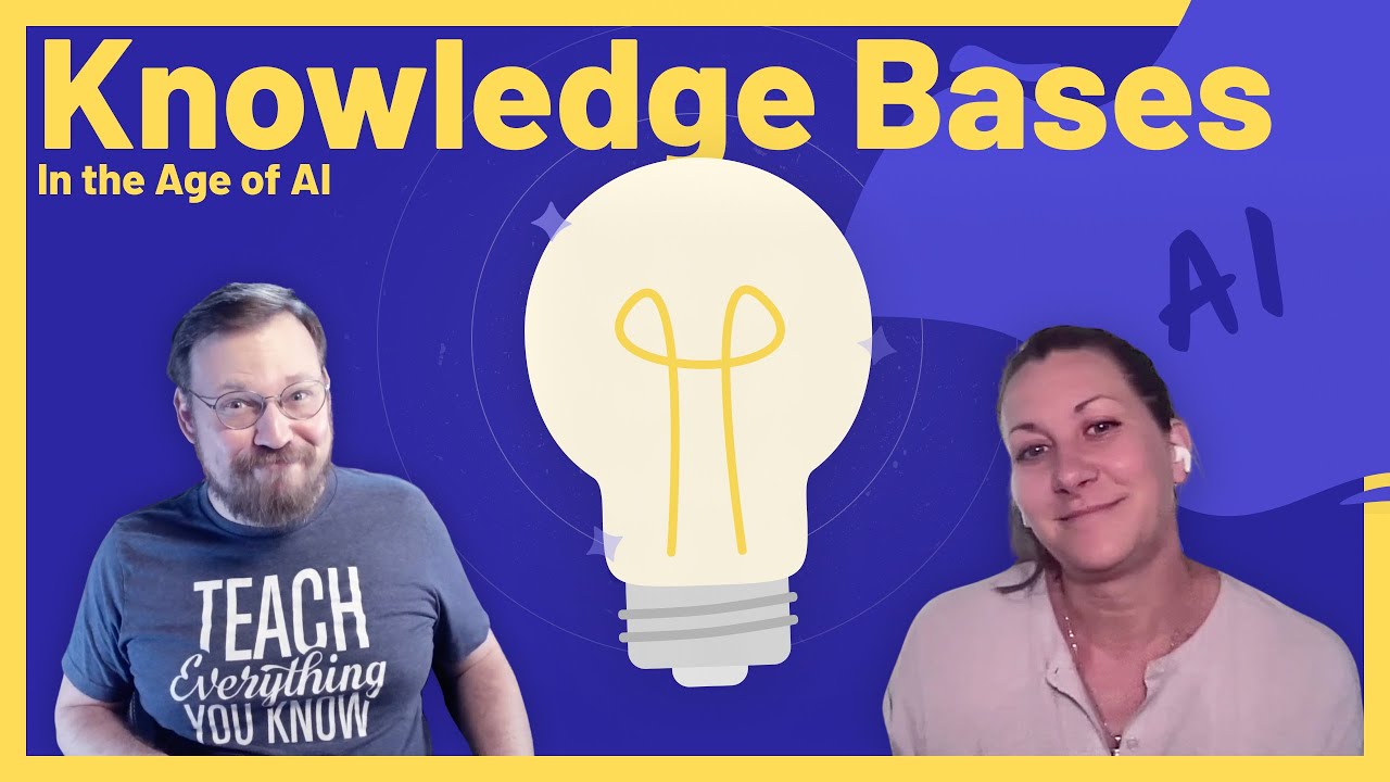 Interview artwork showing Arvid Kahl on the left and Marybeth Alexander on the right, discussing knowledge bases in the age of AI