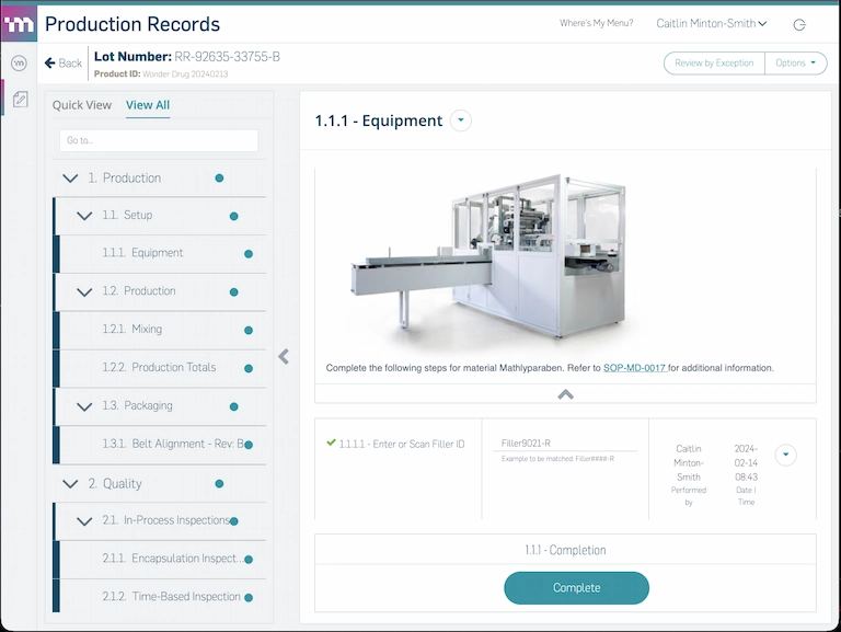 MasterControl Manufacturing Excellence product interface graphic