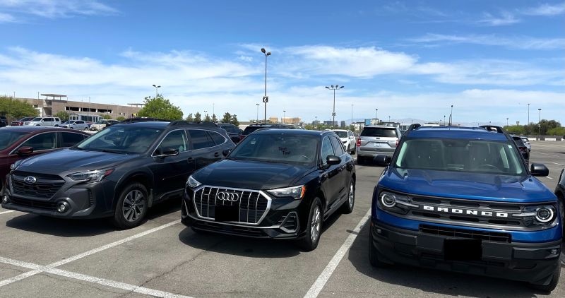 Three cars from the small Turo fleet shared by Matheus Riolfi and his wife