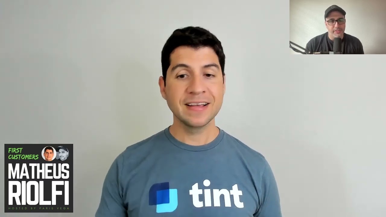 Matheus Riolfi speaking with Paris Vega on the First Customers podcast