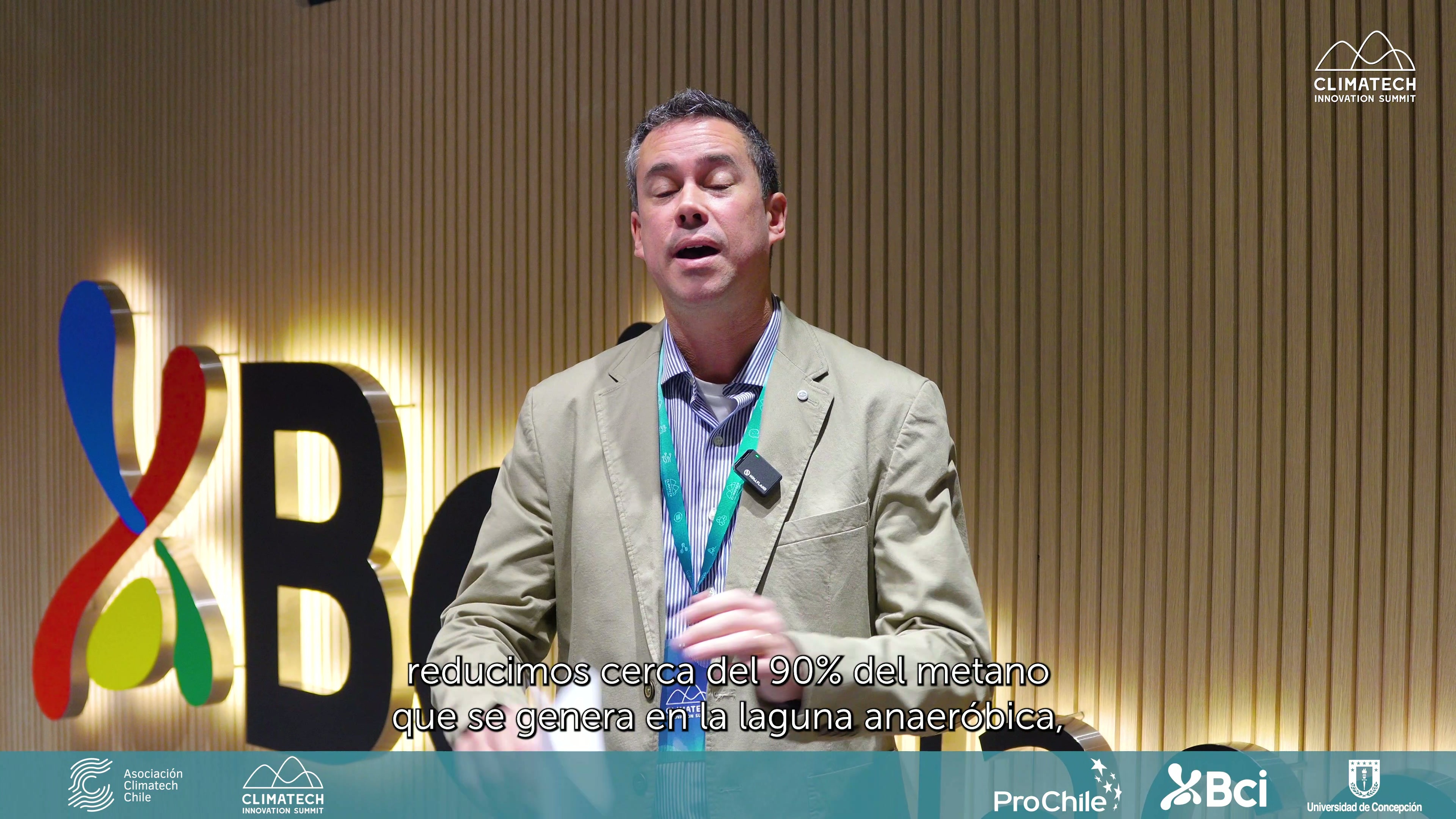 Matias Sjögren speaking in a recorded interview at Climatech Innovation Summit 2026