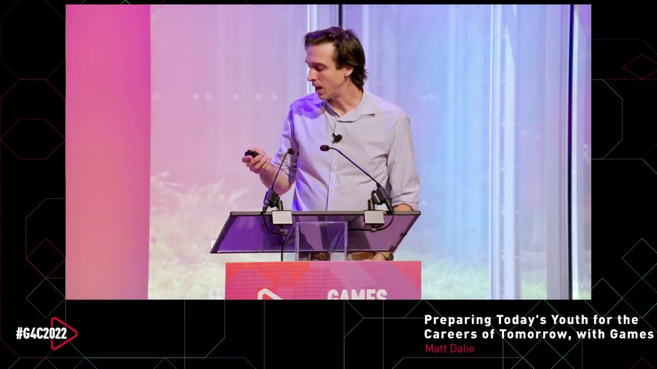 Matt Dalio speaking at the 2022 Games for Change Festival