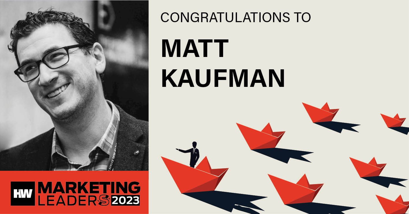 HousingWire Marketing Leaders 2023 graphic featuring Matt Kaufman