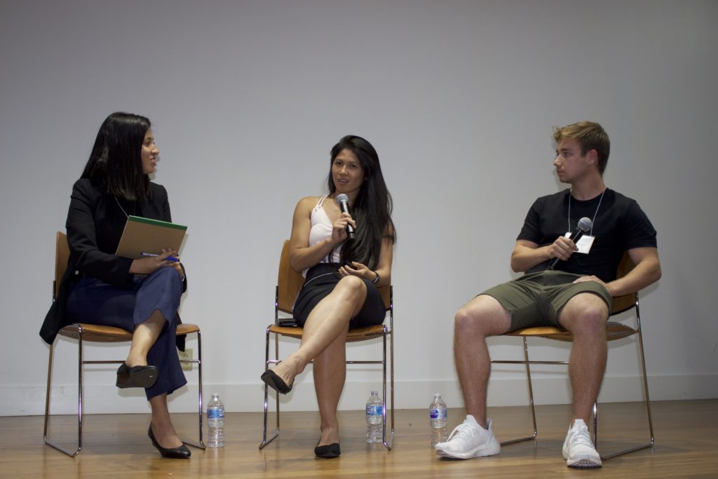 Danielle Vivo, Mai Nguyen and Matt Milford at a Berkeley entrepreneurship panel