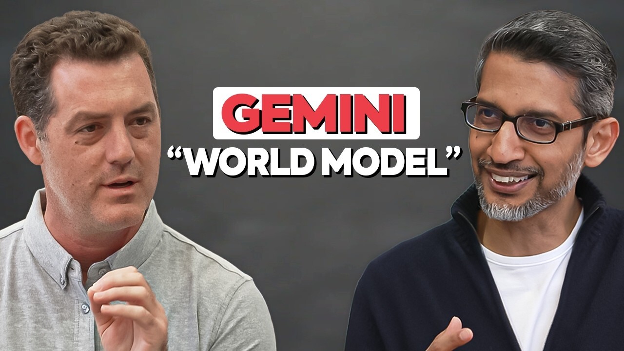 Matthew Berman speaking with Google CEO Sundar Pichai in a Forward Future interview thumbnail