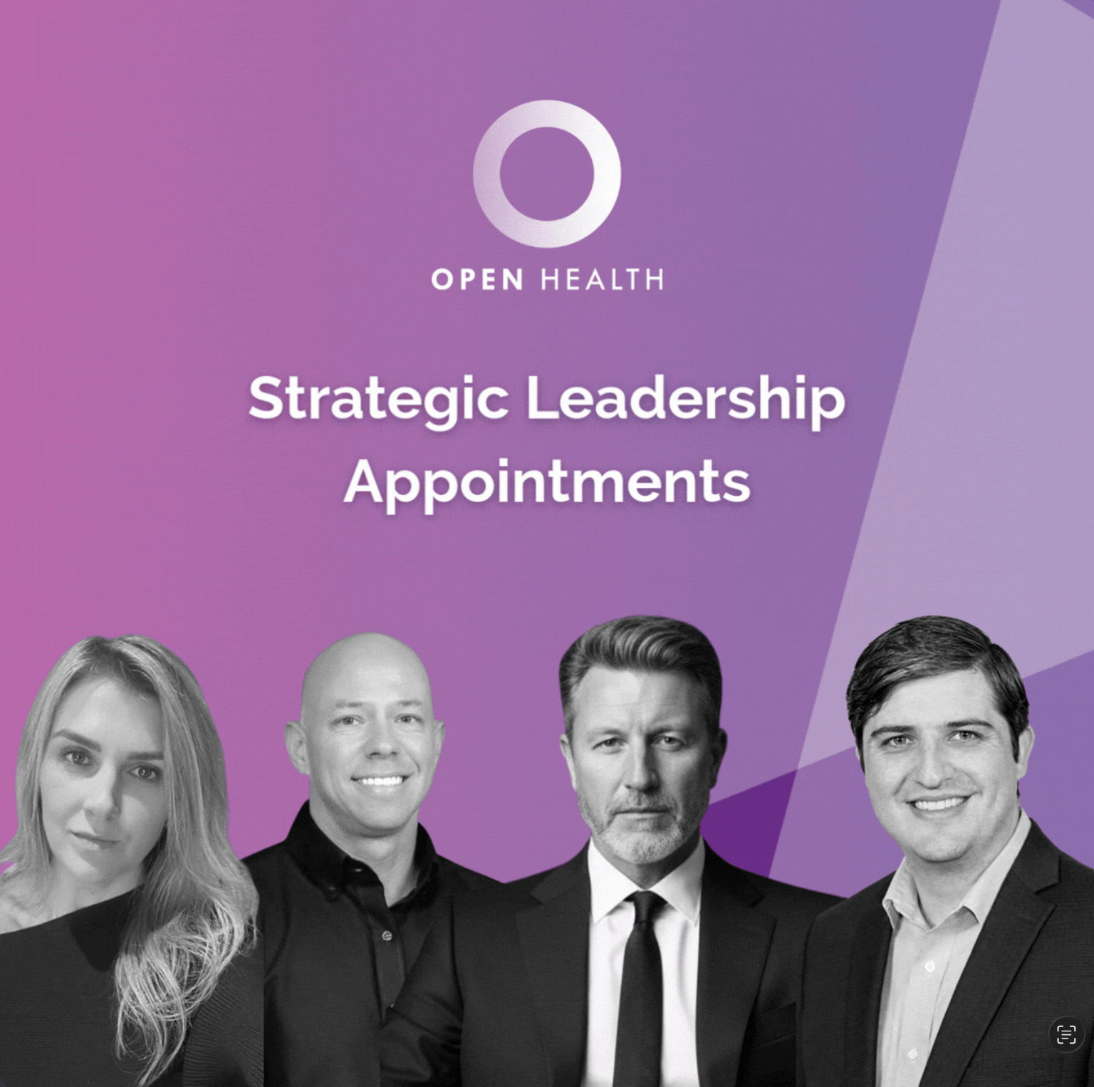 OPEN Health press graphic showing four leaders appointed in February 2026