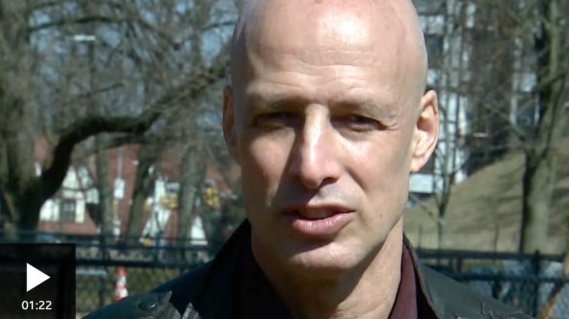 Matthew Gross speaking outdoors in a still from his BBC CEO Secrets appearance
