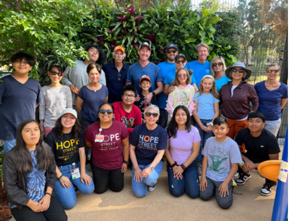 Matthew and Tyler Katz with Hope Street students, staff, advisory board members and the Coastal Gardens team