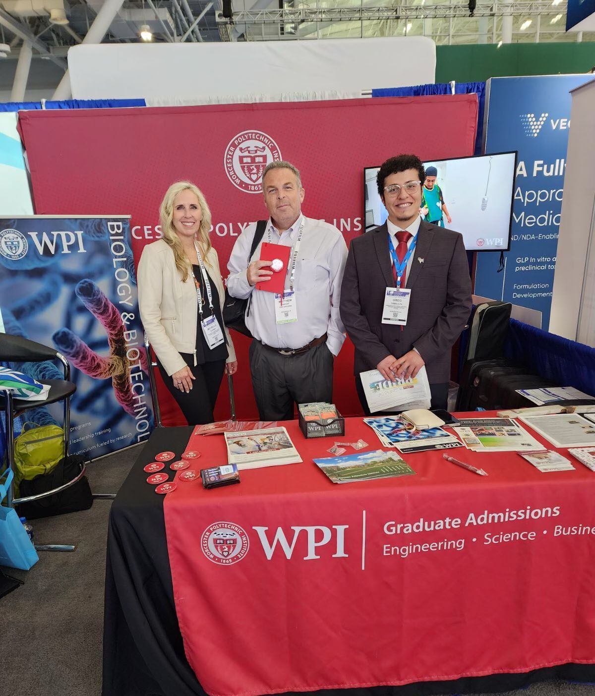 Matthew Vincent, center, with fellow Worcester Polytechnic Institute alumni at the 2023 BIO International Convention