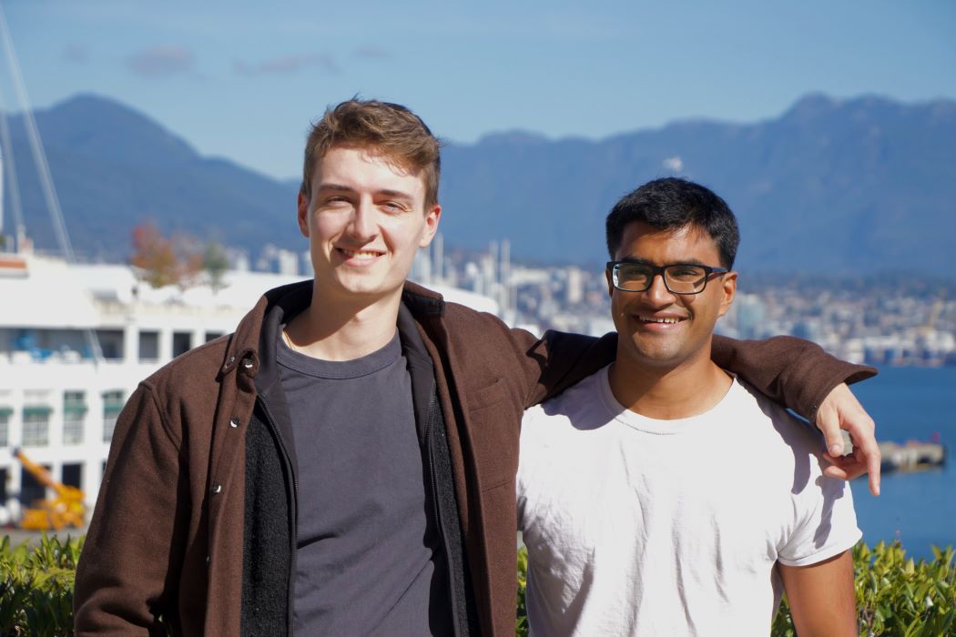 Max Brodeur-Urbas and Rahul Behal together outdoors in Vancouver