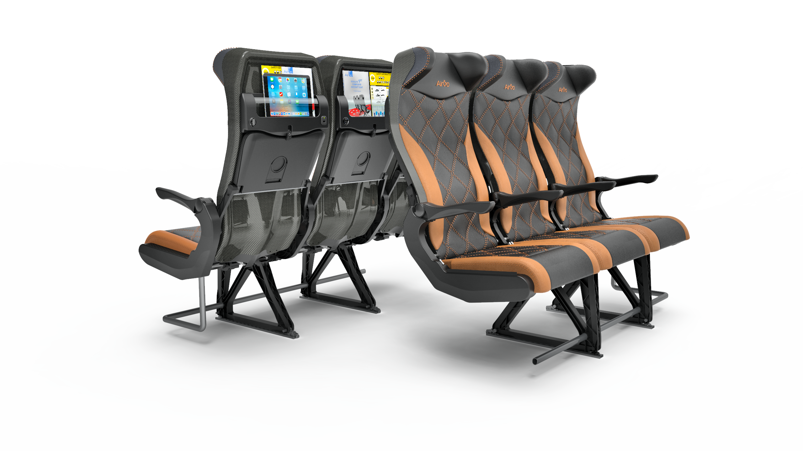 AirGo CARBON aircraft seating shown in a company product rendering