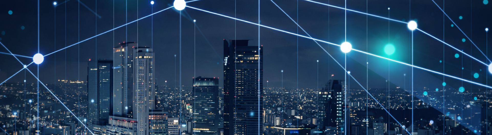 A connected city at night, used for MDS Global's 2026 MVNO consortium announcement