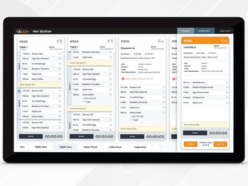 MealSuite kitchen production touchscreen and counter equipment