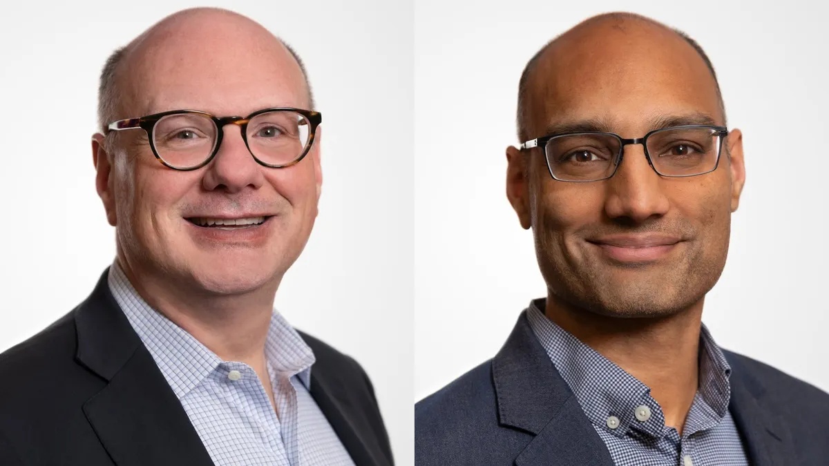 Paul Yaworsky on the left and Rahul Ballal on the right in a composite leadership portrait