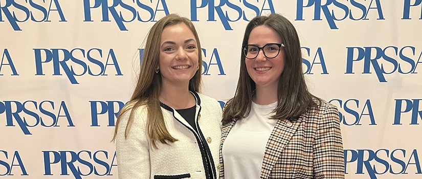 Alicia Caracciolo, left, and Megan vanVollenhoven at the PRSSA Leadership Assembly