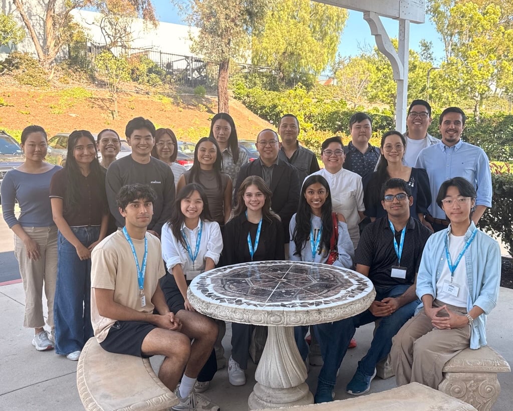 Melissa employees and visiting students gathered at the company's Rancho Santa Margarita headquarters