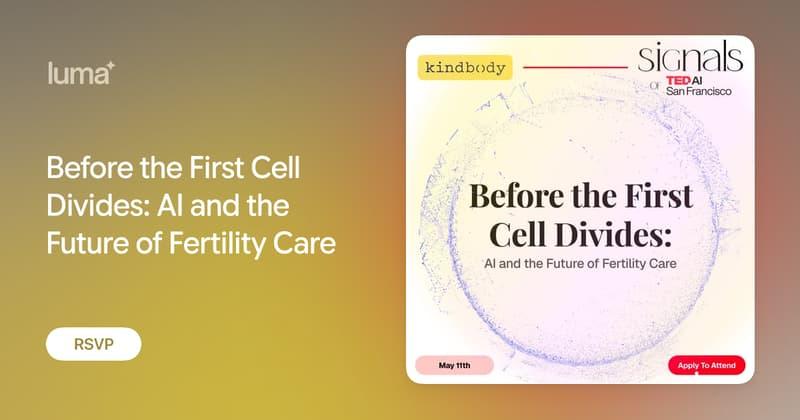 Event announcement for a San Francisco panel on AI and fertility care featuring Melissa Teran