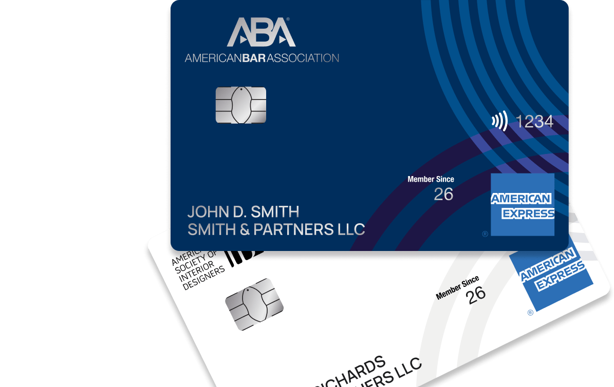 Blue and white Mercantile American Express card mockups