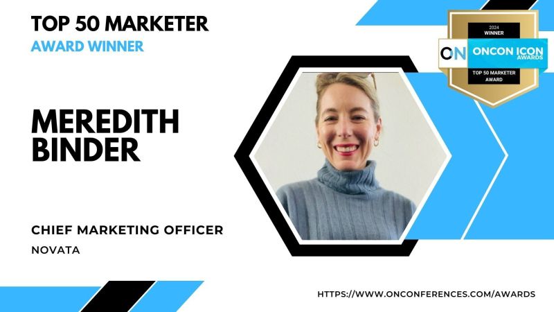 Award graphic naming Meredith Binder a 2024 Top 50 Marketer