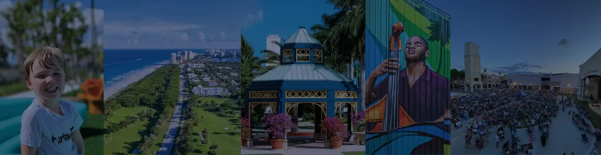 Scenes from Boca Raton including its coastline, architecture, public art and centennial crowd