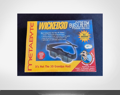 Archival Wicked3D eyeSCREAM stereoscopic gaming product packaging